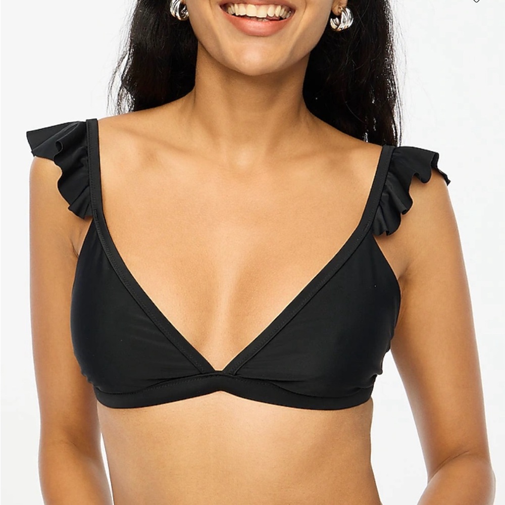 J Crew Factory ‘ruffle shoulder v-neck bikini top & mid-rise bottom